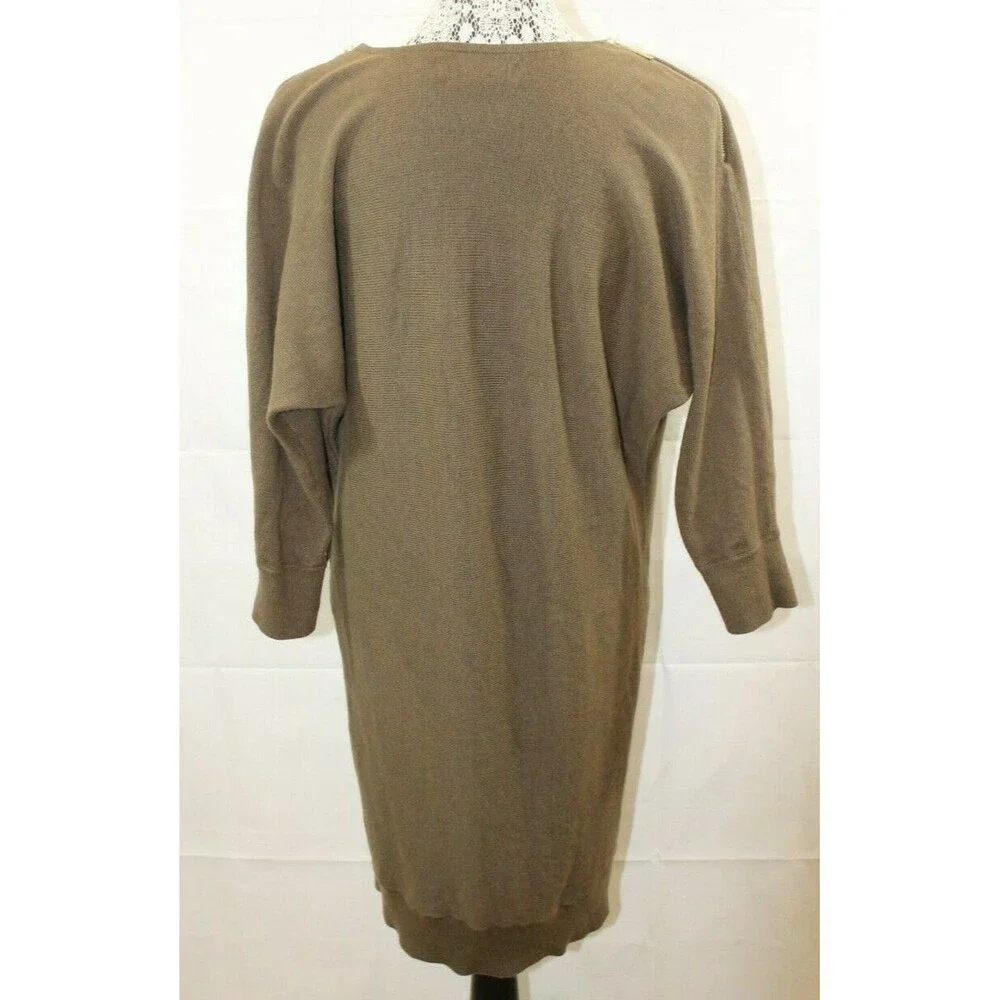 Michael Kors Sweater Dress Cowl Neck Zip Shoulders Womens Size M